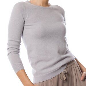 NWT! DongLi - 100% Cashmere Crew Neck Sweater in Pearl Gray - Multiple Sizes